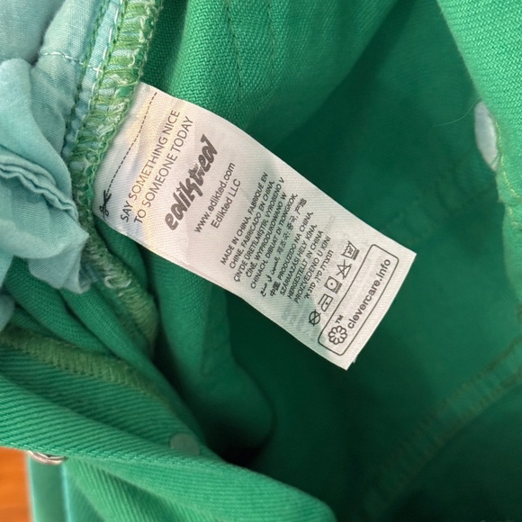 Edikted‎ High Waist Wide Leg Jeans Emerald Green XS - Picture 9 of 11